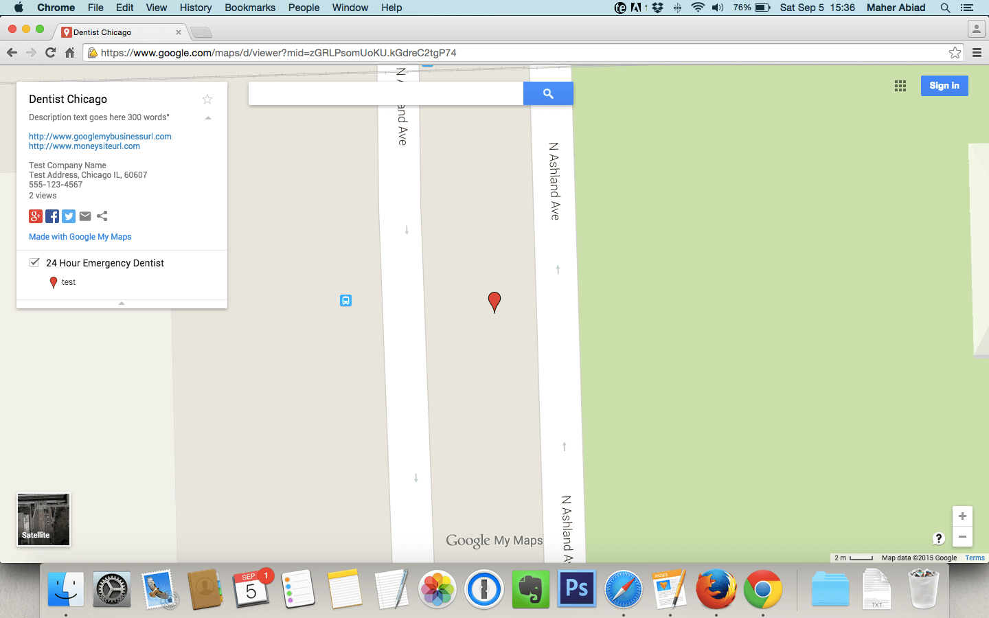 Example of Editing Google My Maps