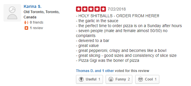 Great Pizza Review